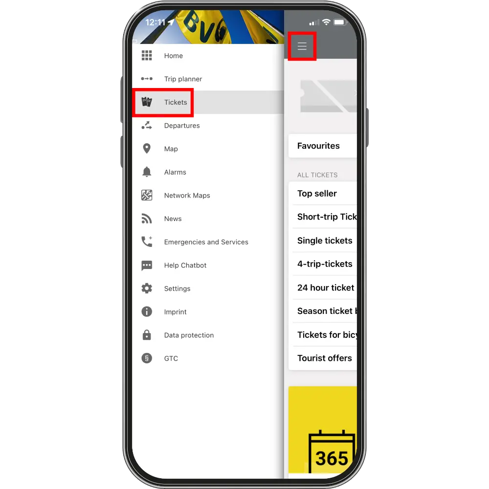 How to view the Deutschlandticket in the Fahrinfo-App