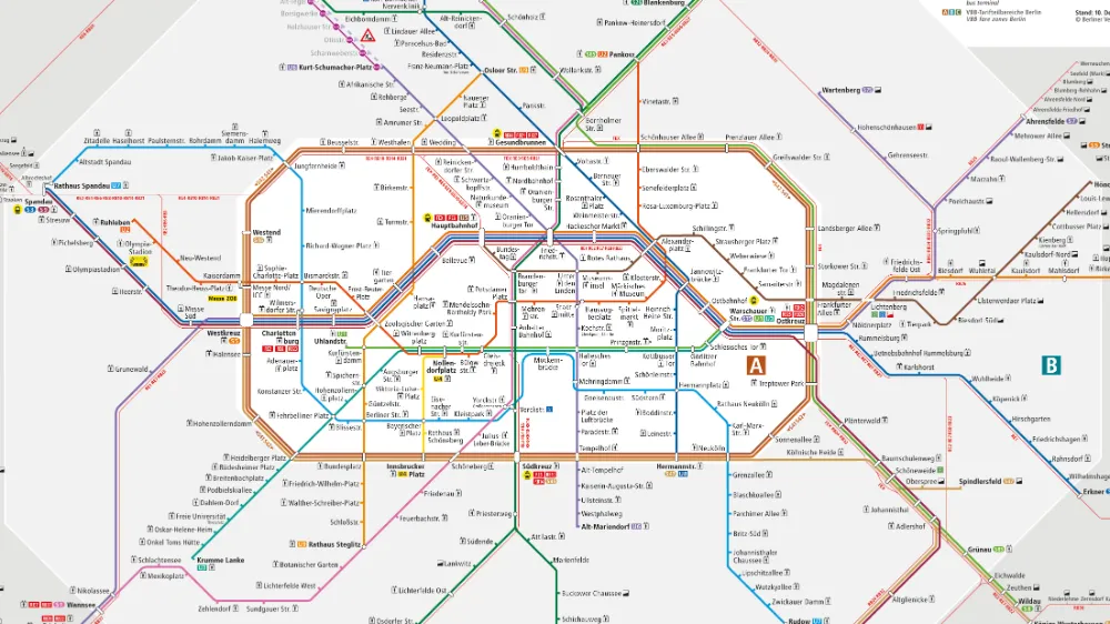 Netzplan für die Tarifzone Berlin AB
