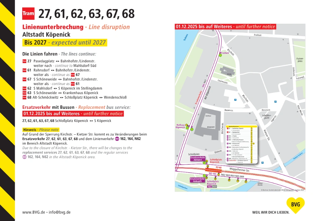 Übersichtskarte Baumaßnahme Köpenick ab 01.12.2025