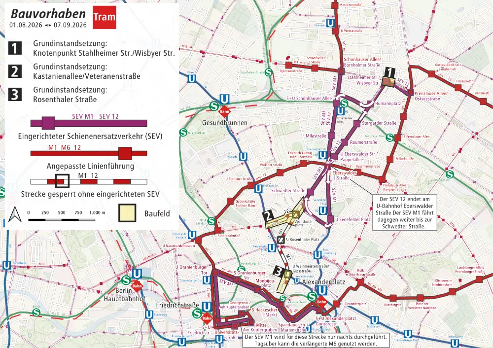 Grundinstandsetzungen in der Kastanienallee SEV 1.8.-7.9.