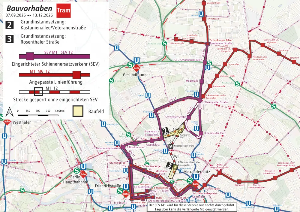 Grundinstandsetzungen in der Kastanienallee SEV 07.09.2026-13.12.2026