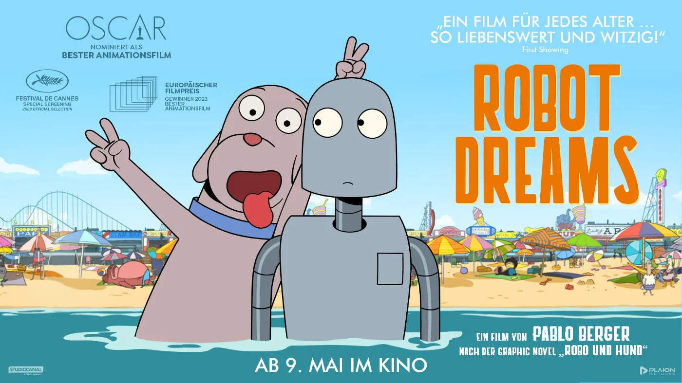 Das Filmplakat vom Animationsfilm Robot Dreams.