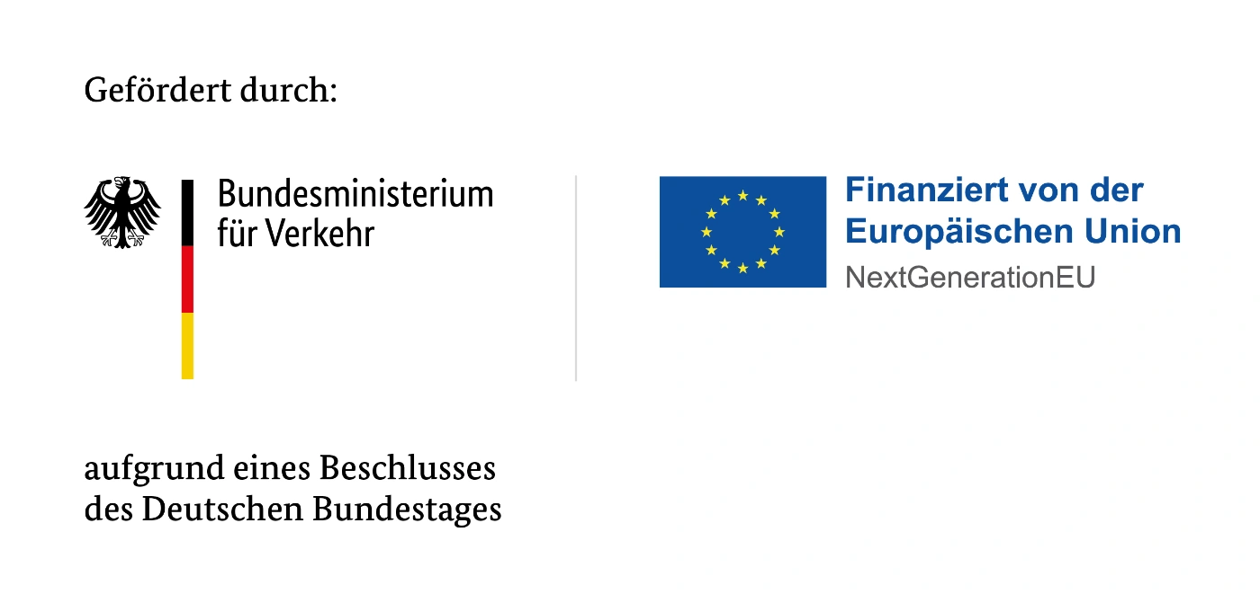 Logo des Bundesministerium für Verkehr, finanziert von der Europäischen Union