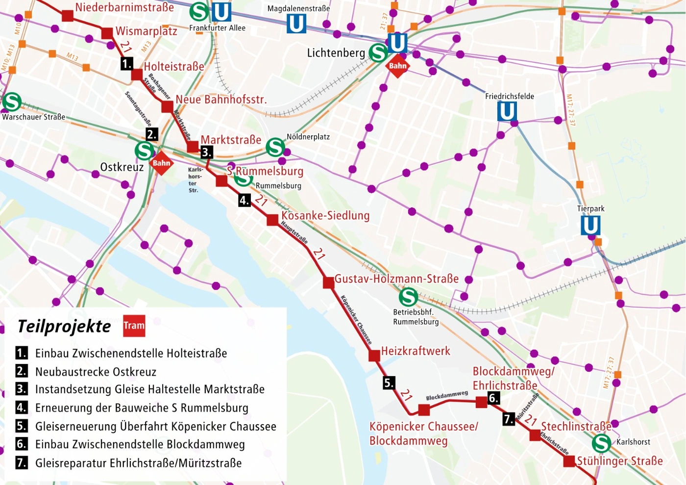 Bauübersicht Linie 21