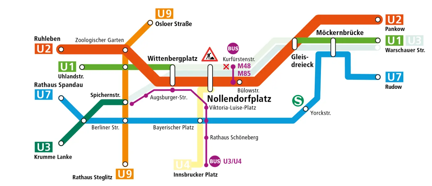 Netzplan zur Baumaßnahme Nollendorfplatz