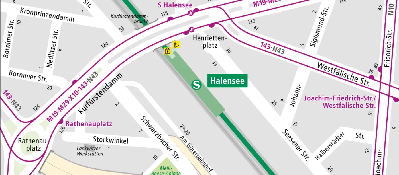 Halensee Map S Halensee: Haltestelleninfo | BVG