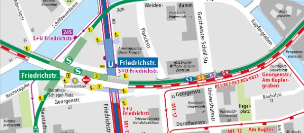 Vorschaubild Standortplan S+U Friedrichstraße